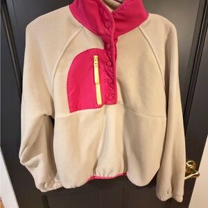 Hippie Rose Pink and Cream Fleece Top